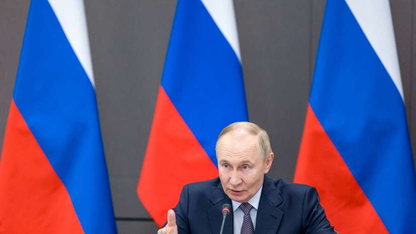 Russian President Vladimir Putin chairs a meeting of the Military-Industrial Commission in Perm