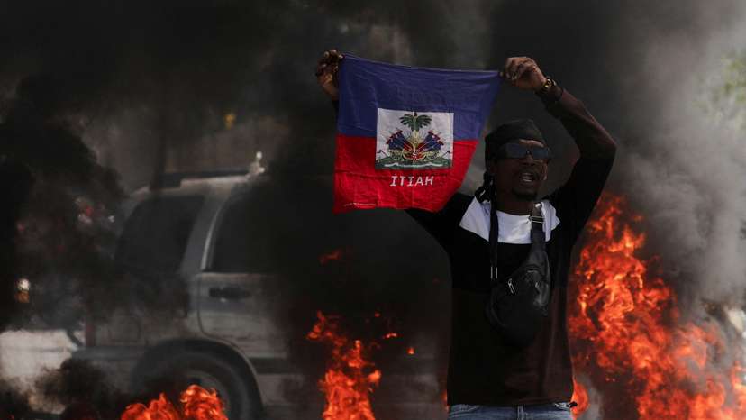 FILE PHOTO: People demonstrate against the government and insecurity in Port-au-Prince