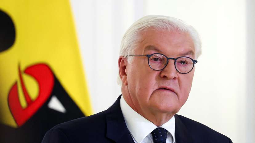 FILE PHOTO: German President Frank-Walter Steinmeier gives a statement at Bellevue palace