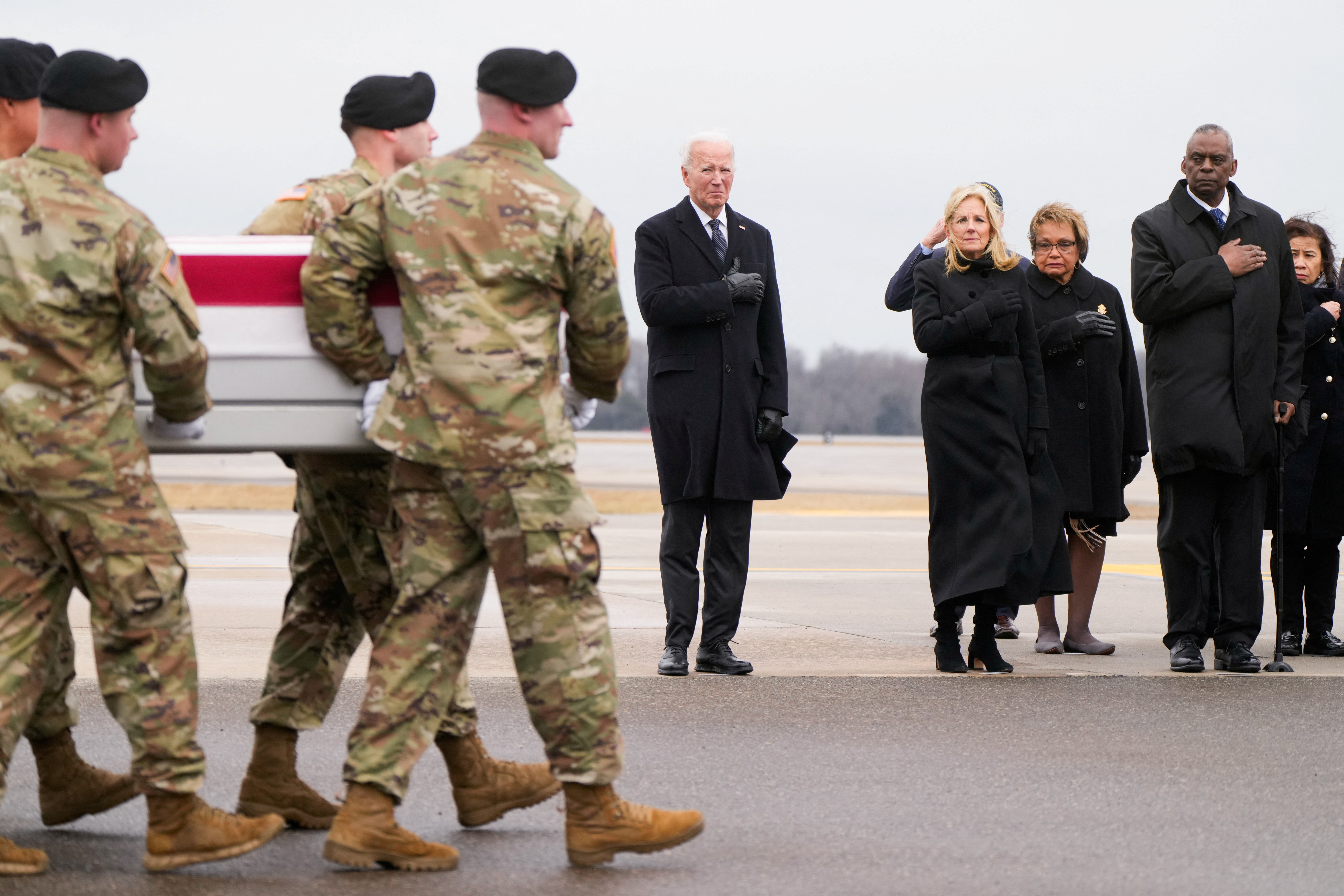 U.S. President Biden to witness return of remains of U.S. soldiers killed in Jordan, at Dover Air Force Base