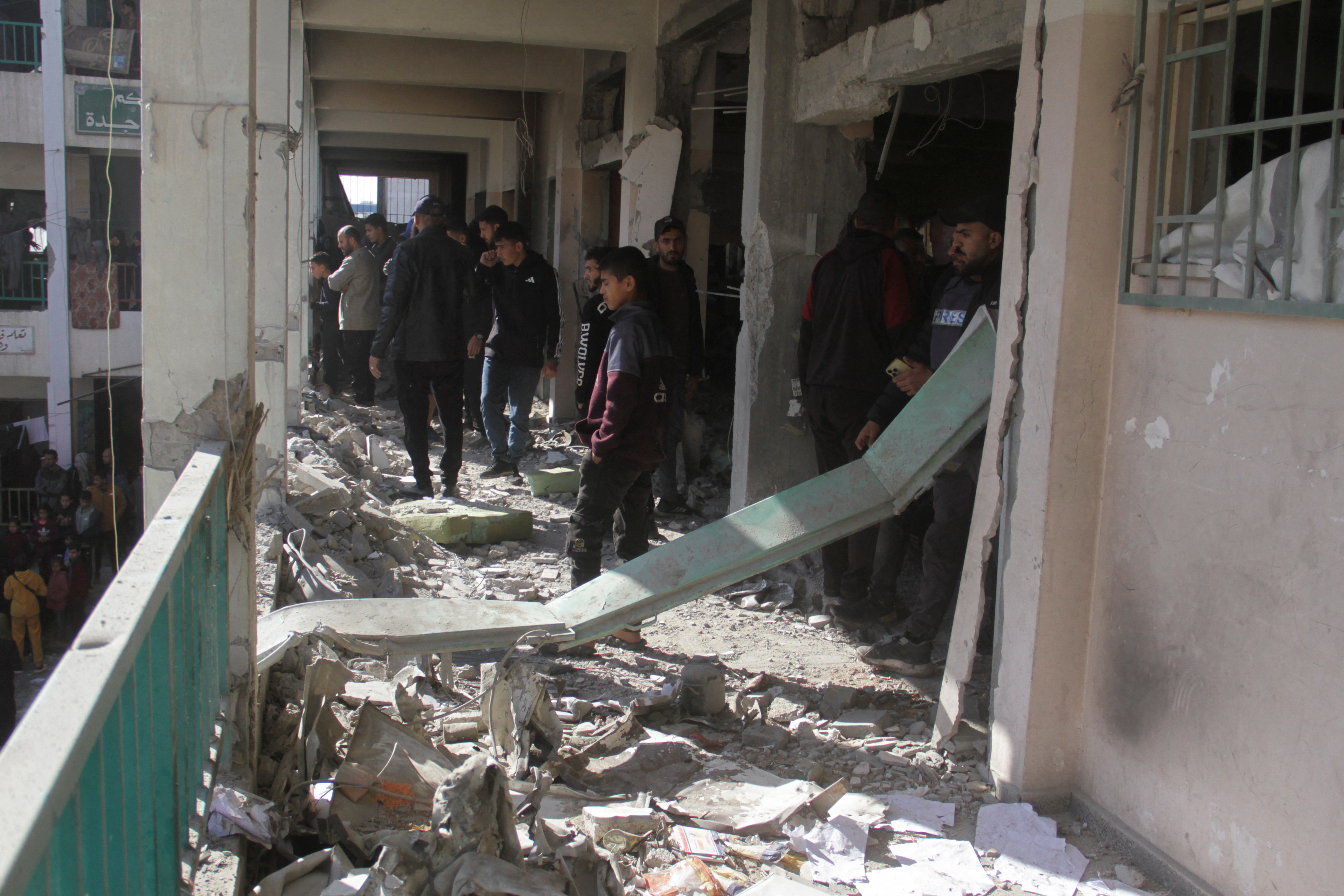 Aftermath of an Israeli strike on a school sheltering displaced people in Gaza City