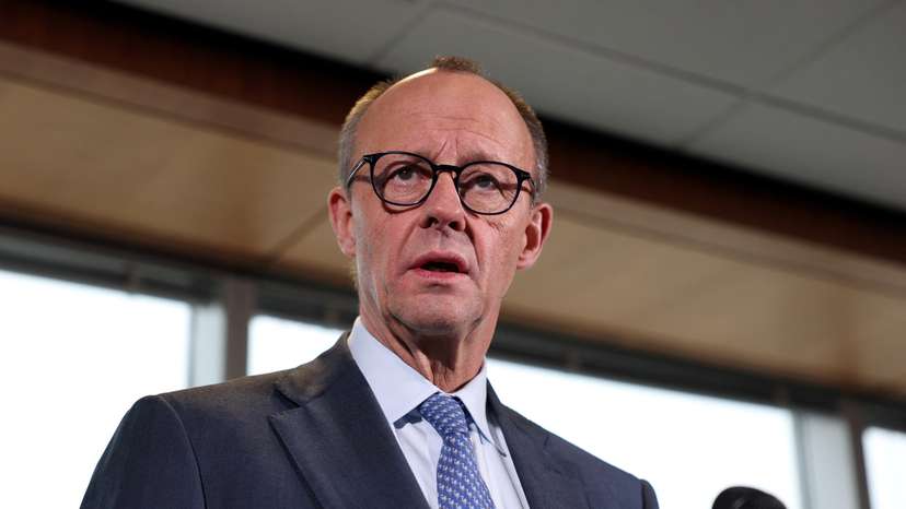 German Chancellor Friedrich Merz holds a press conference following his meeting with U.S. President Donald Trump in Washington