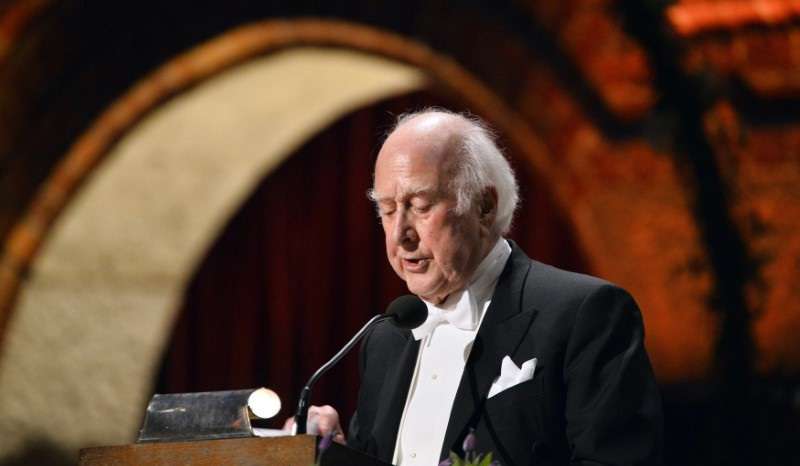Nobel physics laureate Higgs addresses the traditional Nobel gala banquet at the Stockholm City Hall