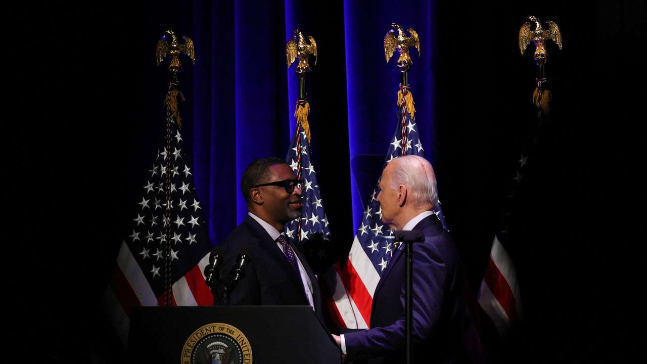 FILE PHOTO: U.S. President Joe Biden speaks at the National Museum of African American History and Culture, in Washington