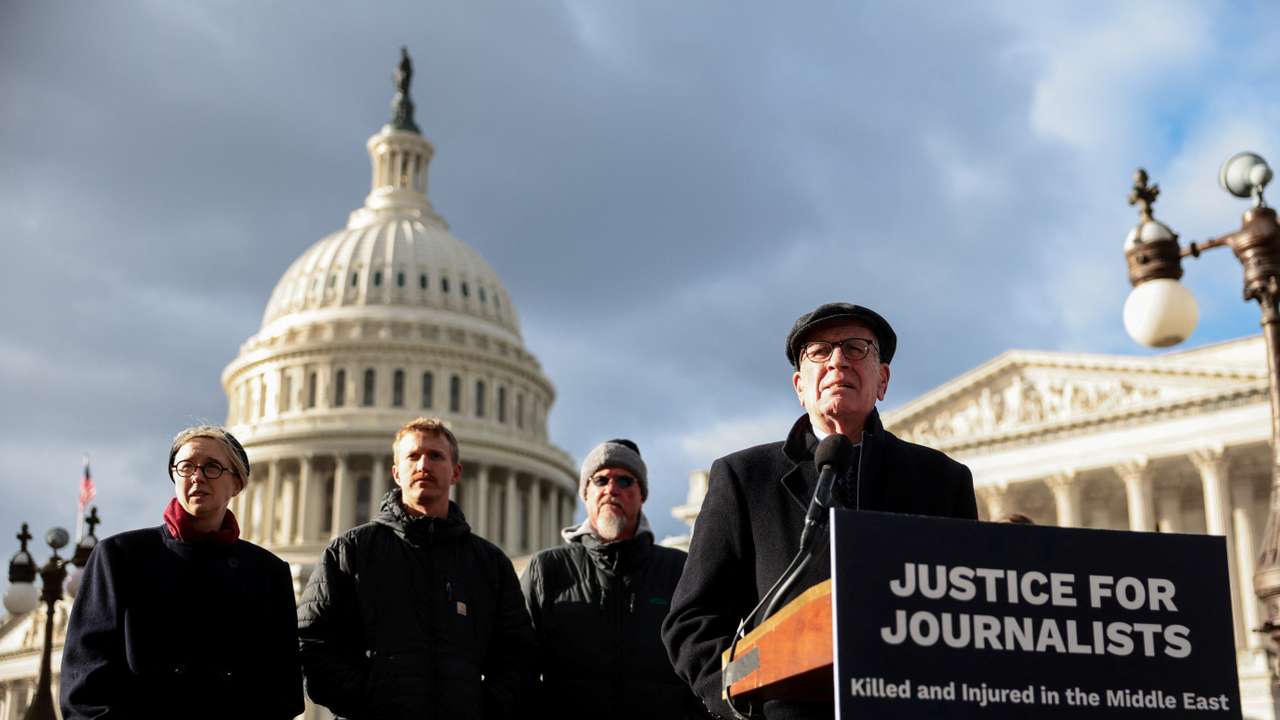 Press conference to discuss an Israeli strike that hit a group of journalists in southern Lebanon in October 2023, in Washington
