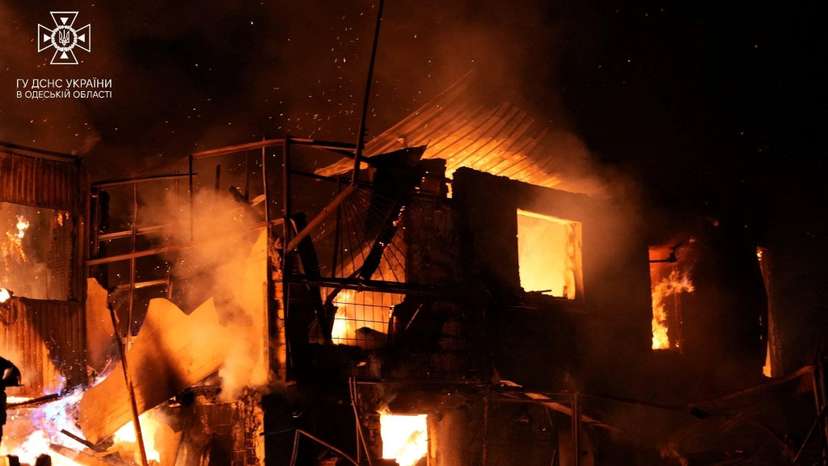 Aftermath of a Russian drone attack in Odesa region