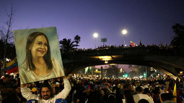 Voting during Venezuela's presidential elections, at the Venezuelan Embassy in Santiago