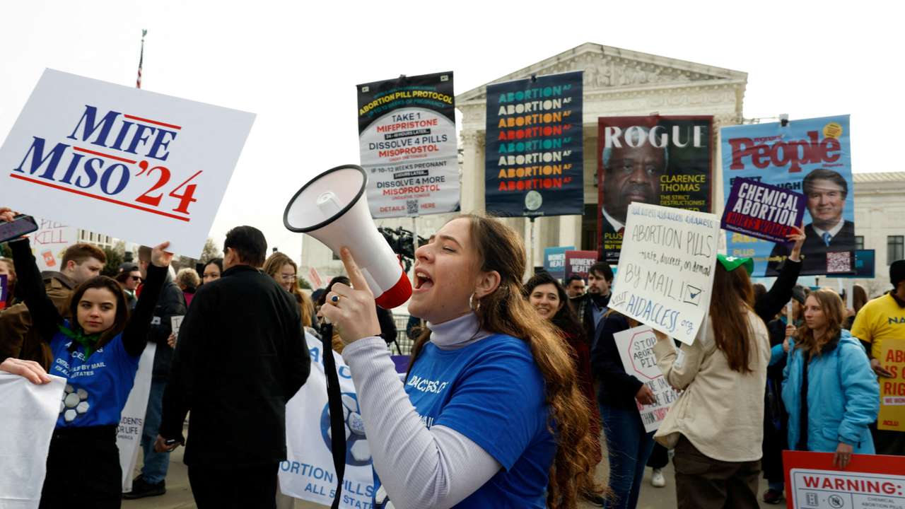 FILE PHOTO: Demonstrators rally outside the U.S. Supreme Court in Washington