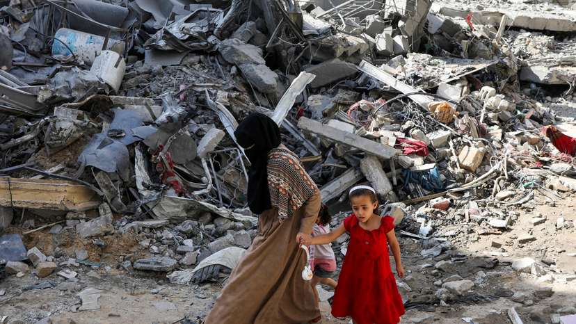 FILE PHOTO: Aftermath of Israeli strikes at the area where Israeli hostages were rescued on Saturday, in Nuseirat refugee camp