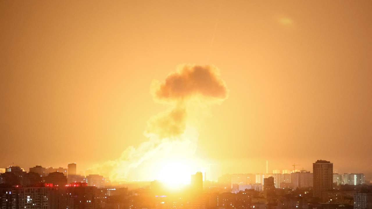 FILE PHOTO: Russian drone and missile strike in Kyiv