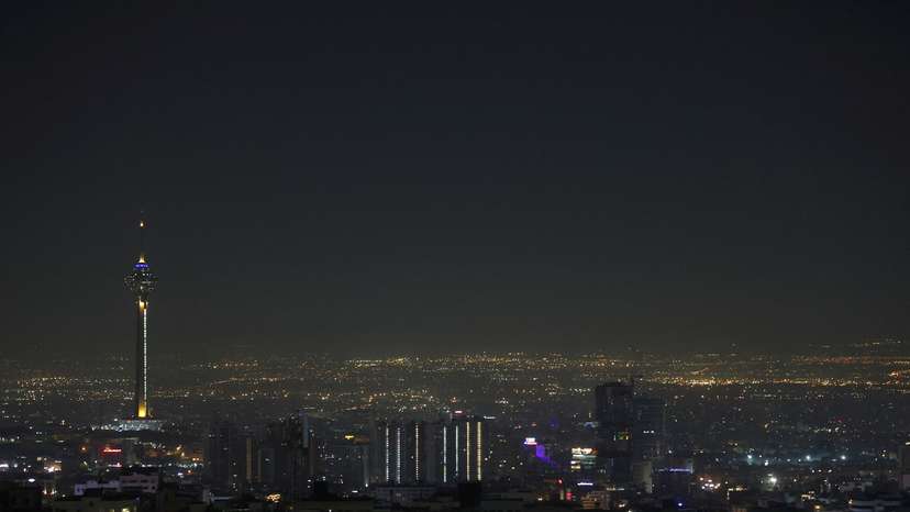 A general view of Tehran after several explosions were heard, in Tehran
