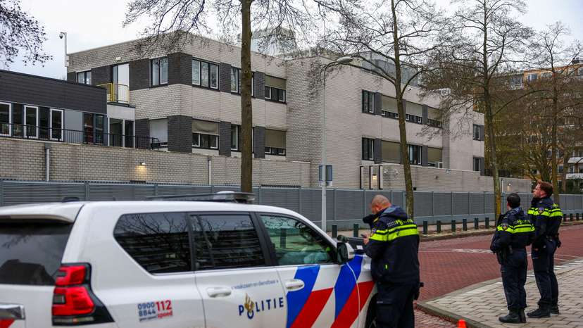 FILE PHOTO: Police cordon the area around a Jewish school following an explosion, in Amsterdam