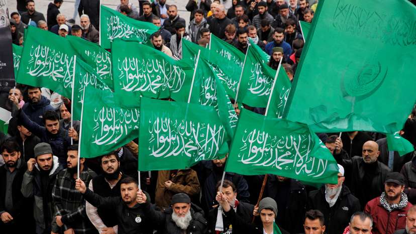 Pro-Palestinian demonstrators attend a funeral prayer in Istanbul