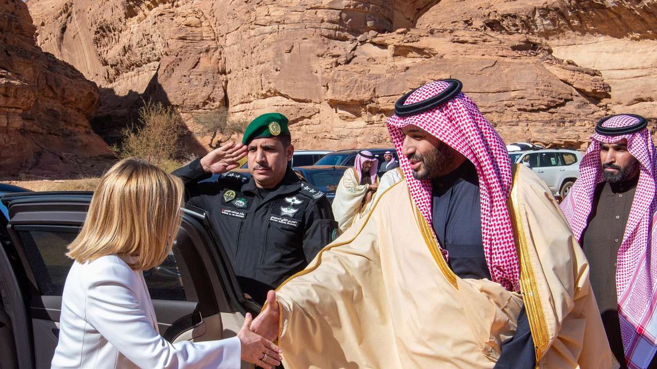 Italy's Prime Minister Meloni meets with Saudi Arabian Crown Prince in AlUla
