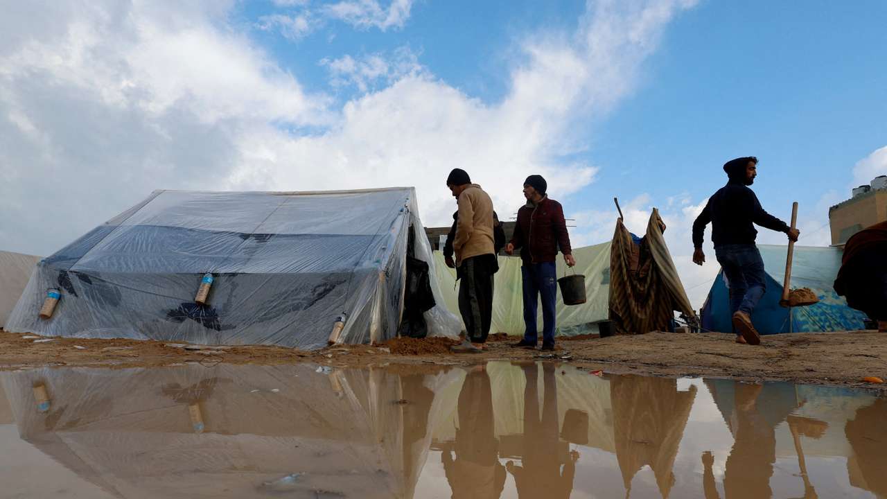 Aftermath of Israeli strikes on houses in Rafah