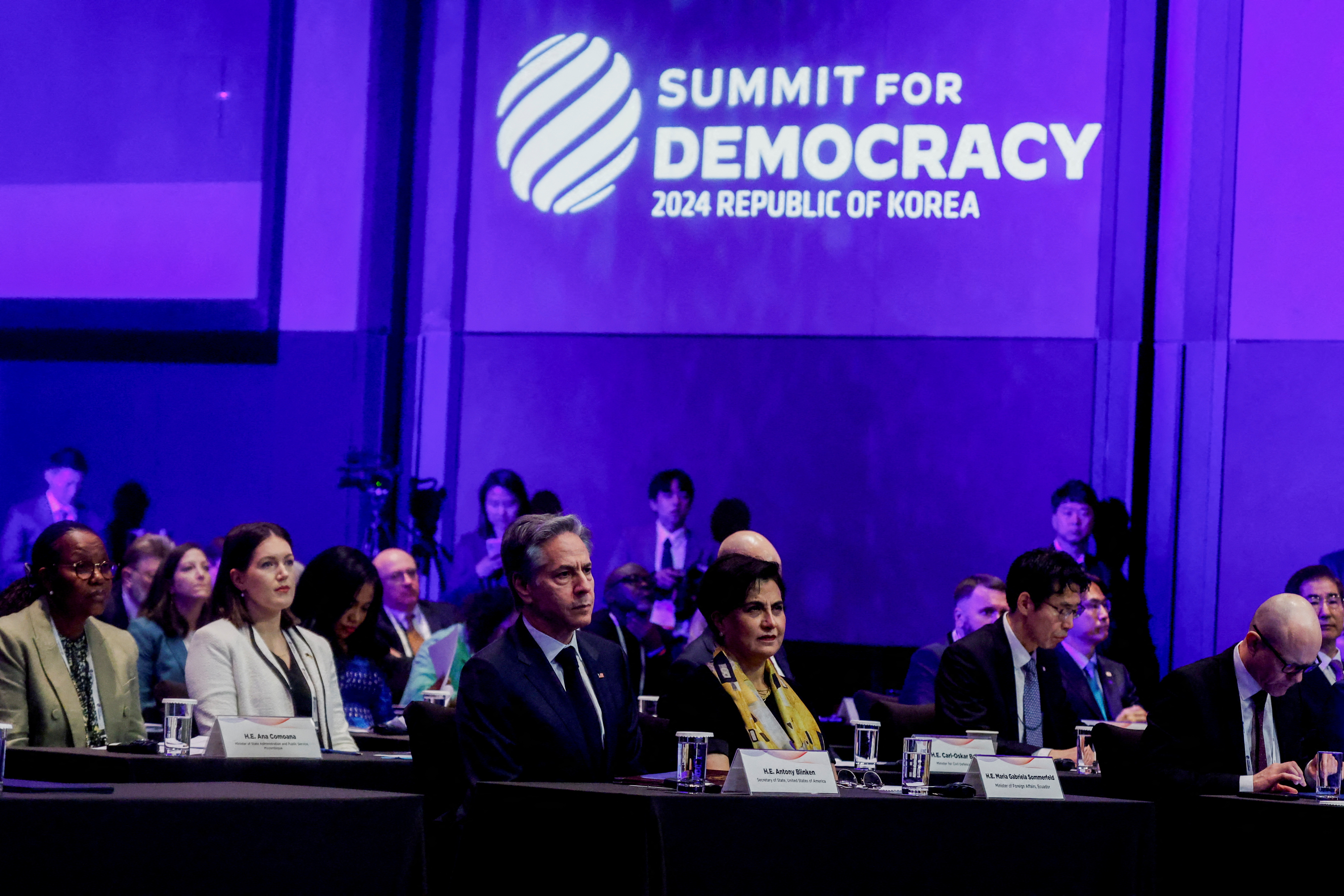 U.S. Secretary of State Blinken attends the third Summit for Democracy, in Seoul