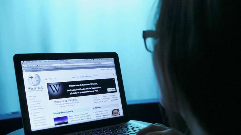FILE PHOTO: Wikipedia webpage in use on a laptop computer is seen in this photo illustration taken in Washington