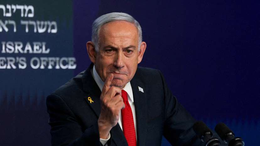 FILE PHOTO: Israeli Prime Minister Netanyahu attends a press conference, in Jerusalem