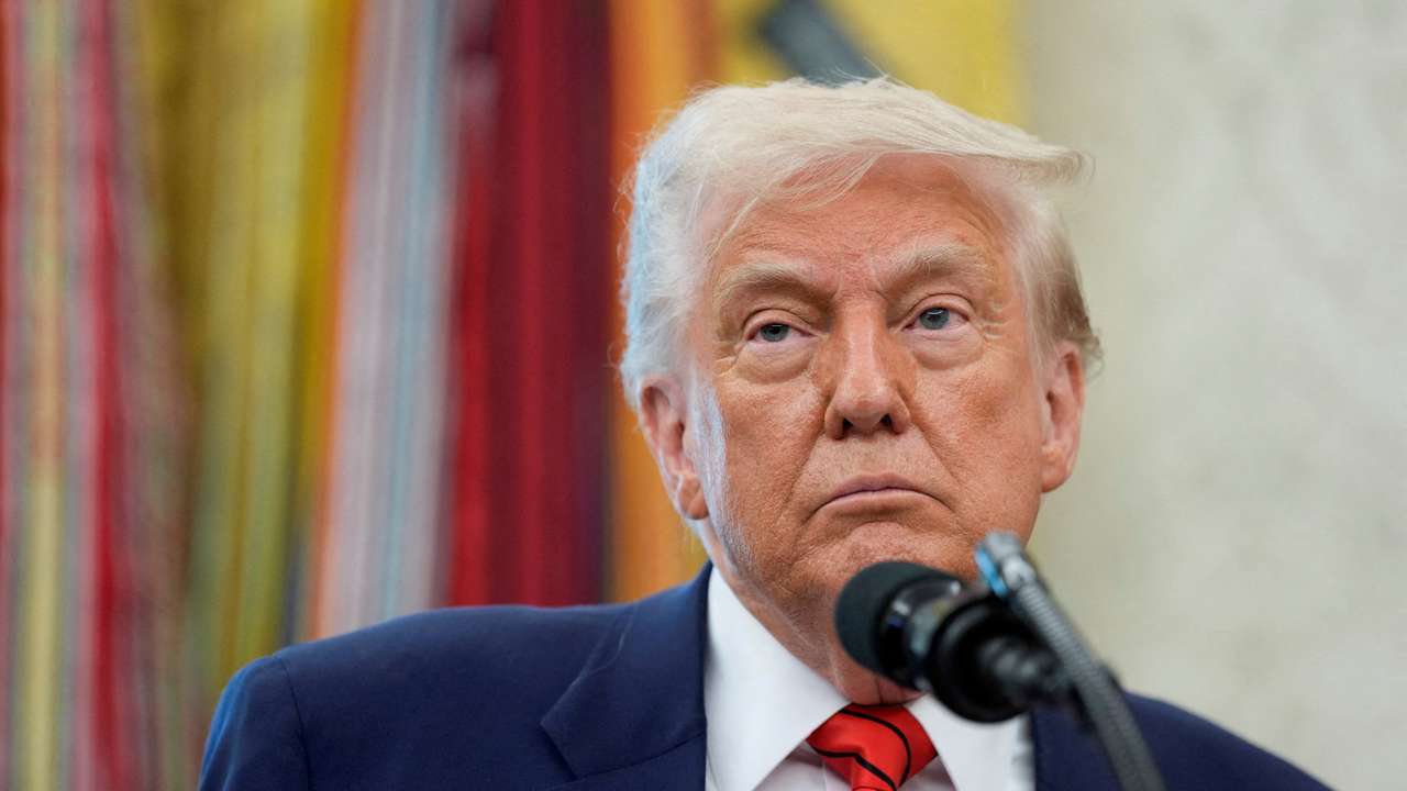 FILE PHOTO: U.S. President Donald Trump swears-in Special Envoy Steve Witkoff at the White House in Washington