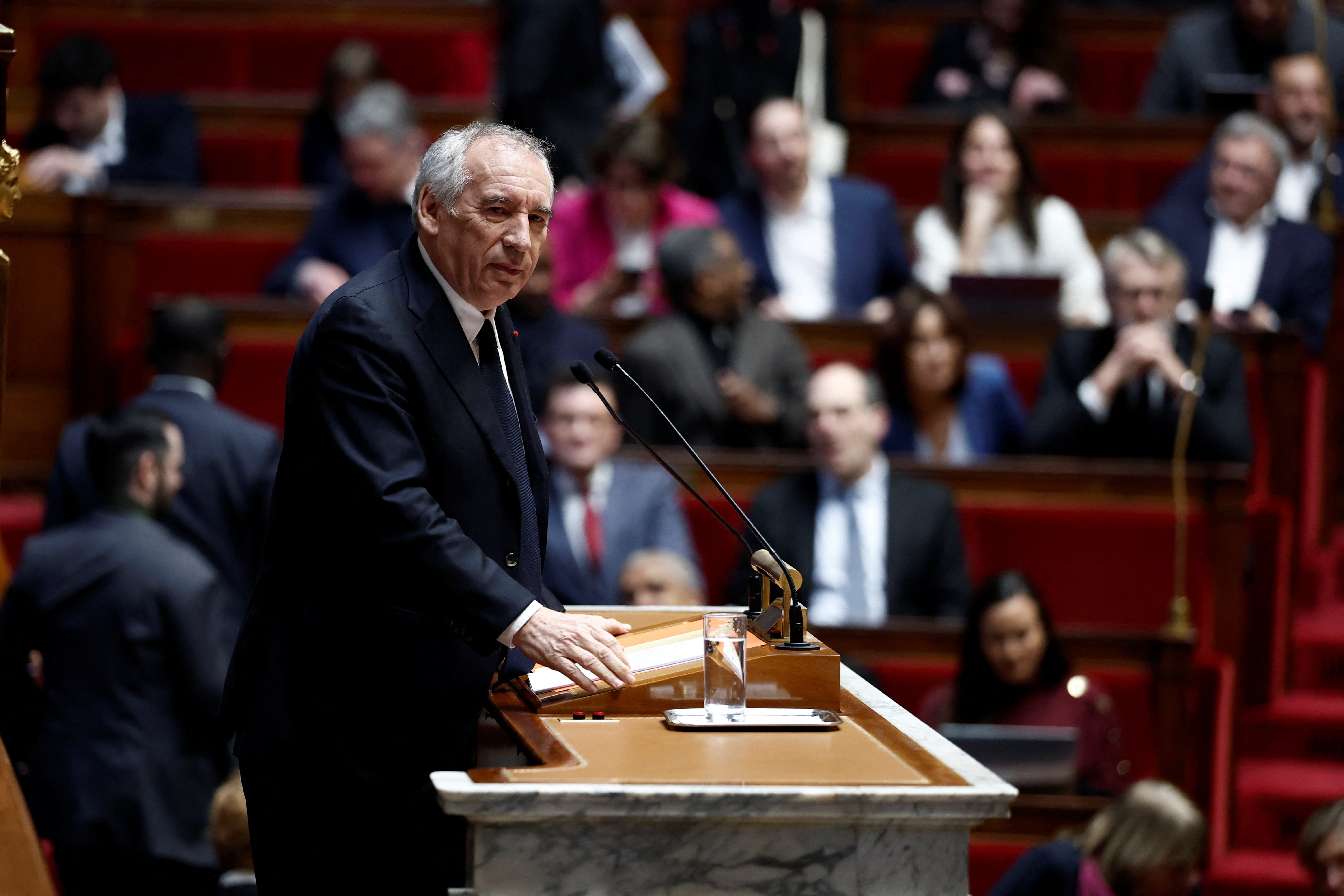 French PM Bayrou delivers his general policy speech in front of the parliament in Paris