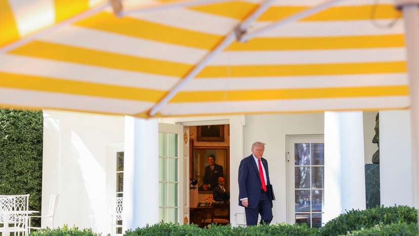 U.S. President Donald Trump hosts a Rose Garden Club lunch at the White House in Washington
