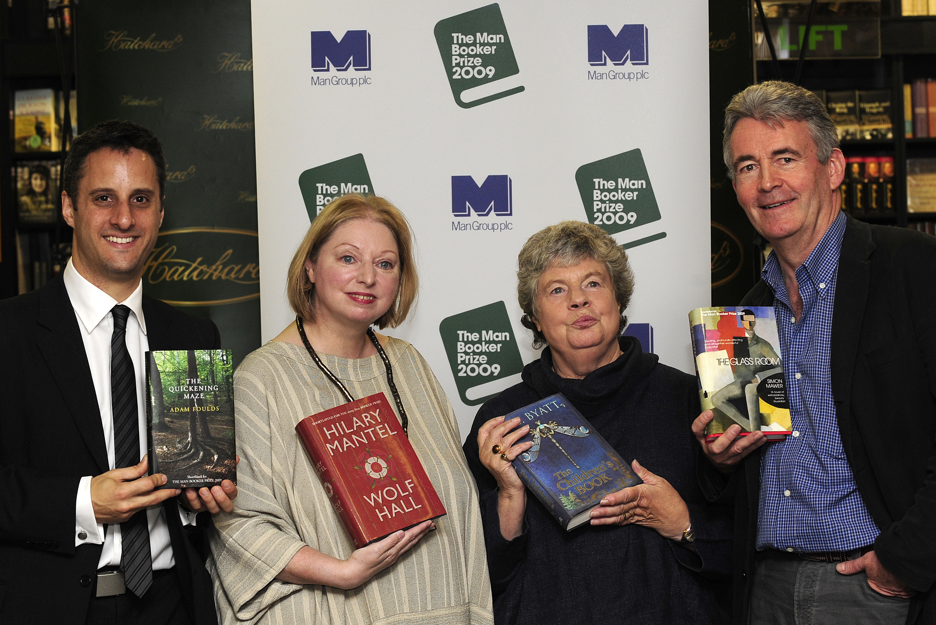 The Man Booker Prize shortlisted authors Foulds, Mantel, Byatt and Mawer pose for photographers in London