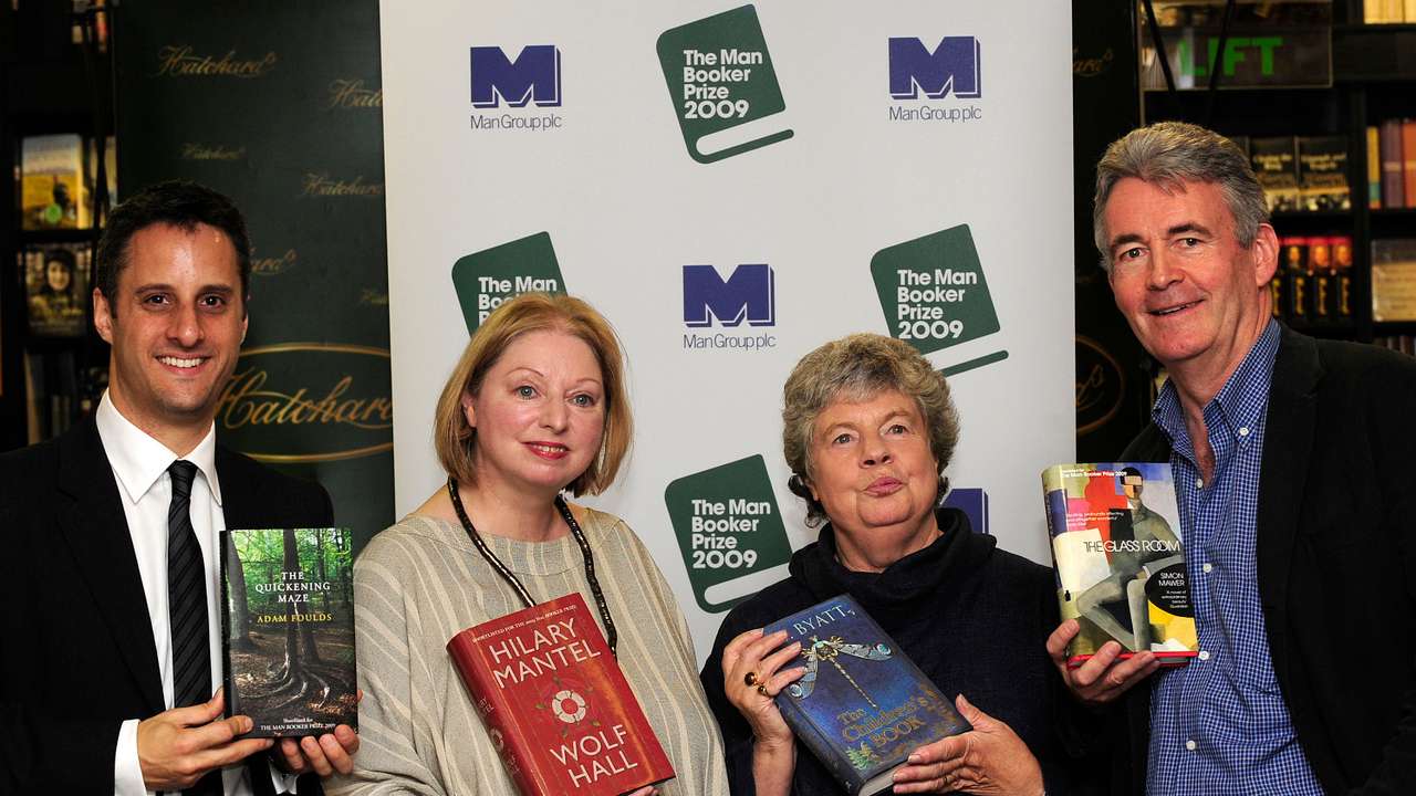 The Man Booker Prize shortlisted authors Foulds, Mantel, Byatt and Mawer pose for photographers in London