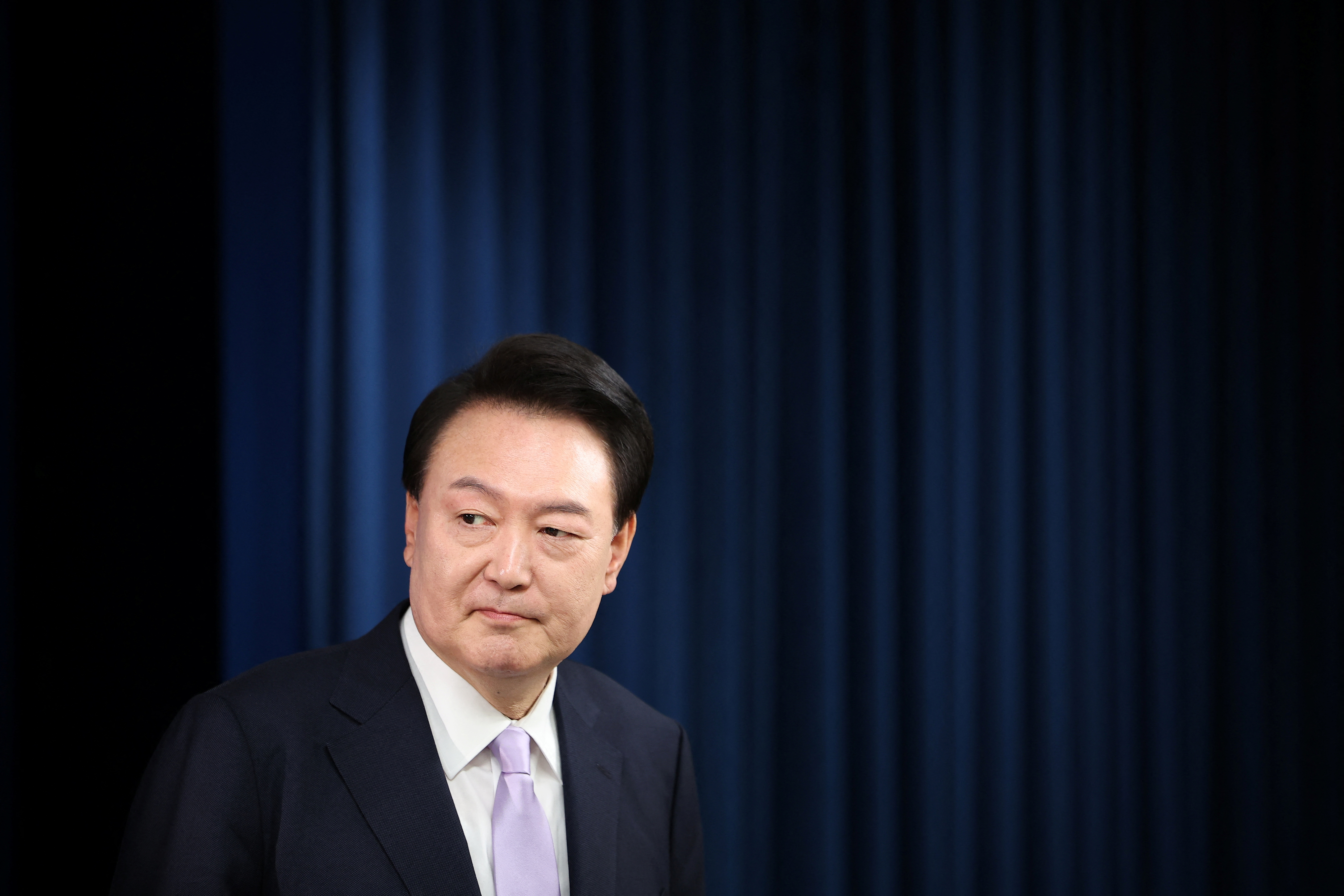 South Korean President Yoon Suk Yeol holds a press conference
