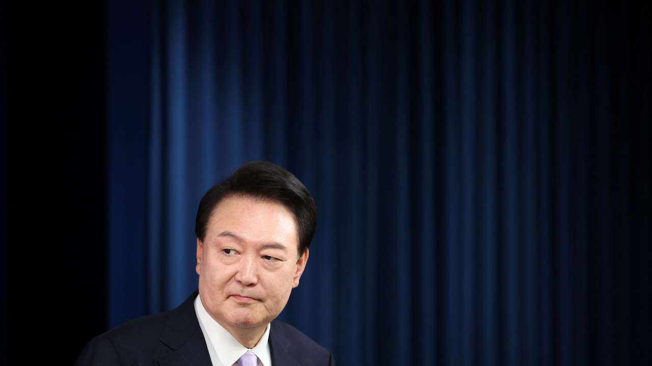 South Korean President Yoon Suk Yeol holds a press conference
