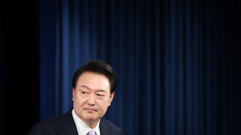 South Korean President Yoon Suk Yeol holds a press conference