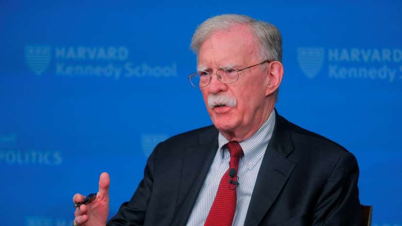 Former National Security Advisor Bolton at Harvard in Cambridge