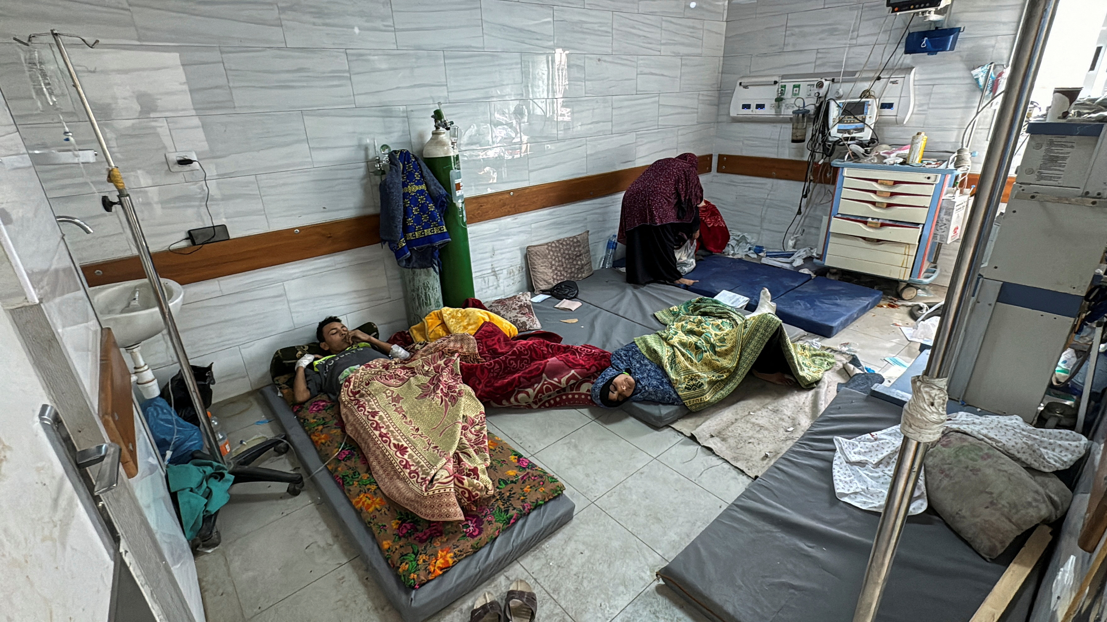 Palestinian casualties crowd Kamal Adwan hospital, in Jabalia in the northern Gaza Strip