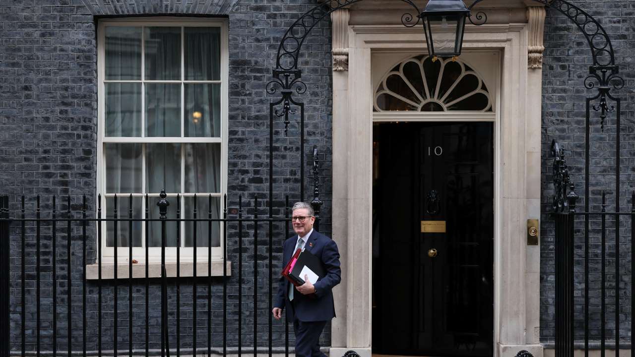 British PM Keir Starmer leaves 10 Downing Street in London