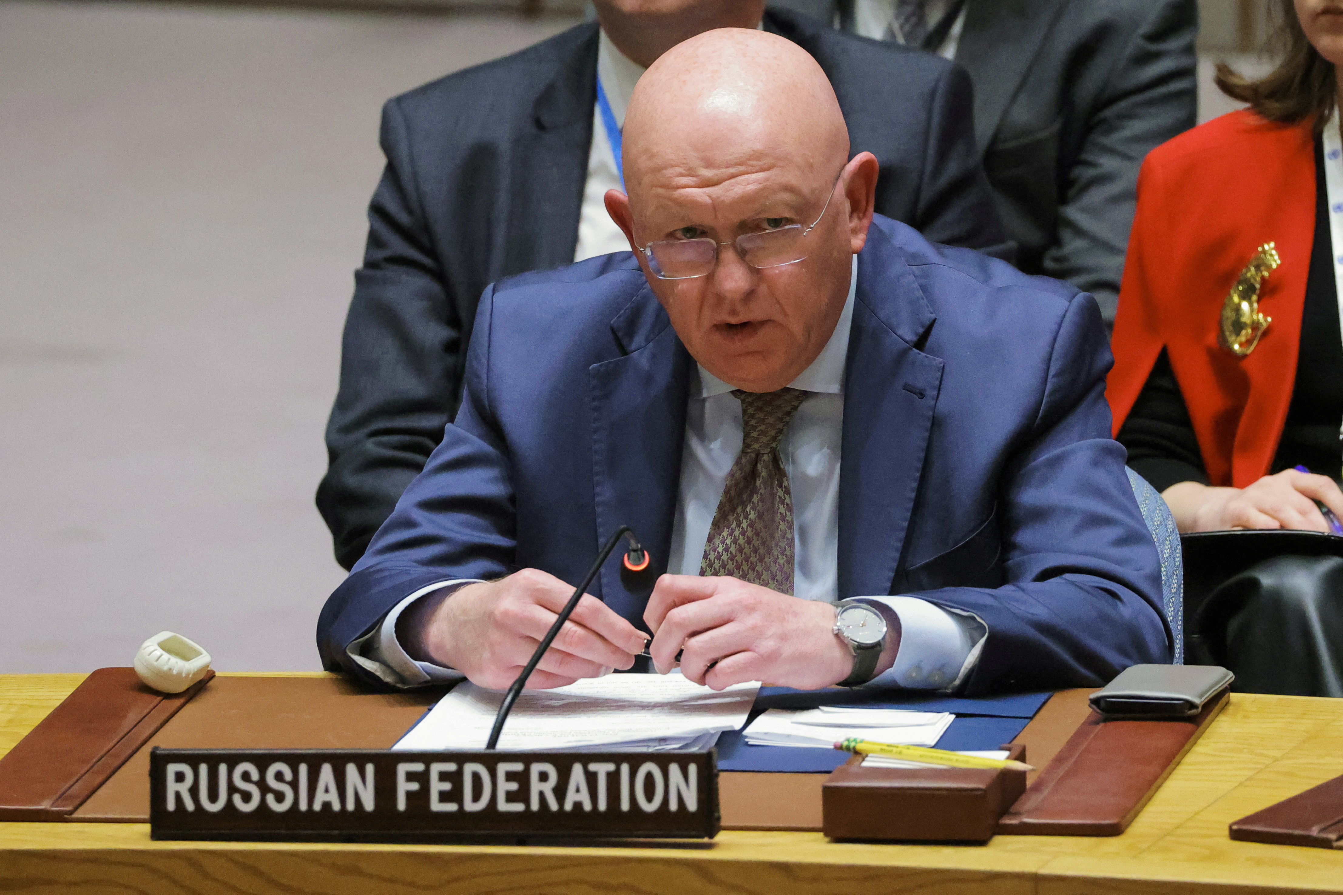 United Nations Security Council meeting on the conflict between Israel and Hamas at U.N. headquarters in New York