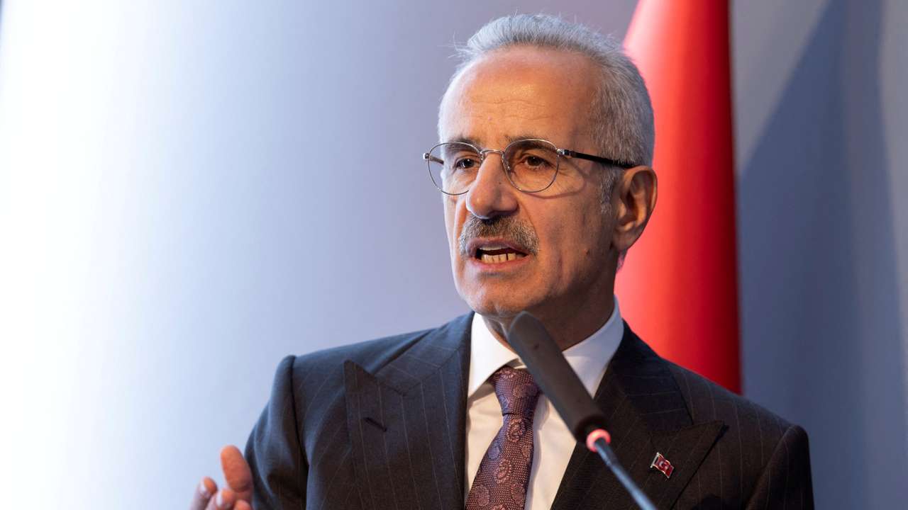 FILE PHOTO: Turkey's Minister of Transport and Infrastructure Abdulkadir Uraloglu addresses the audience during a signing ceremony in Istanbul
