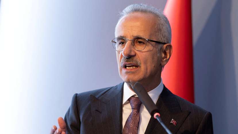FILE PHOTO: Turkey's Minister of Transport and Infrastructure Abdulkadir Uraloglu addresses the audience during a signing ceremony in Istanbul