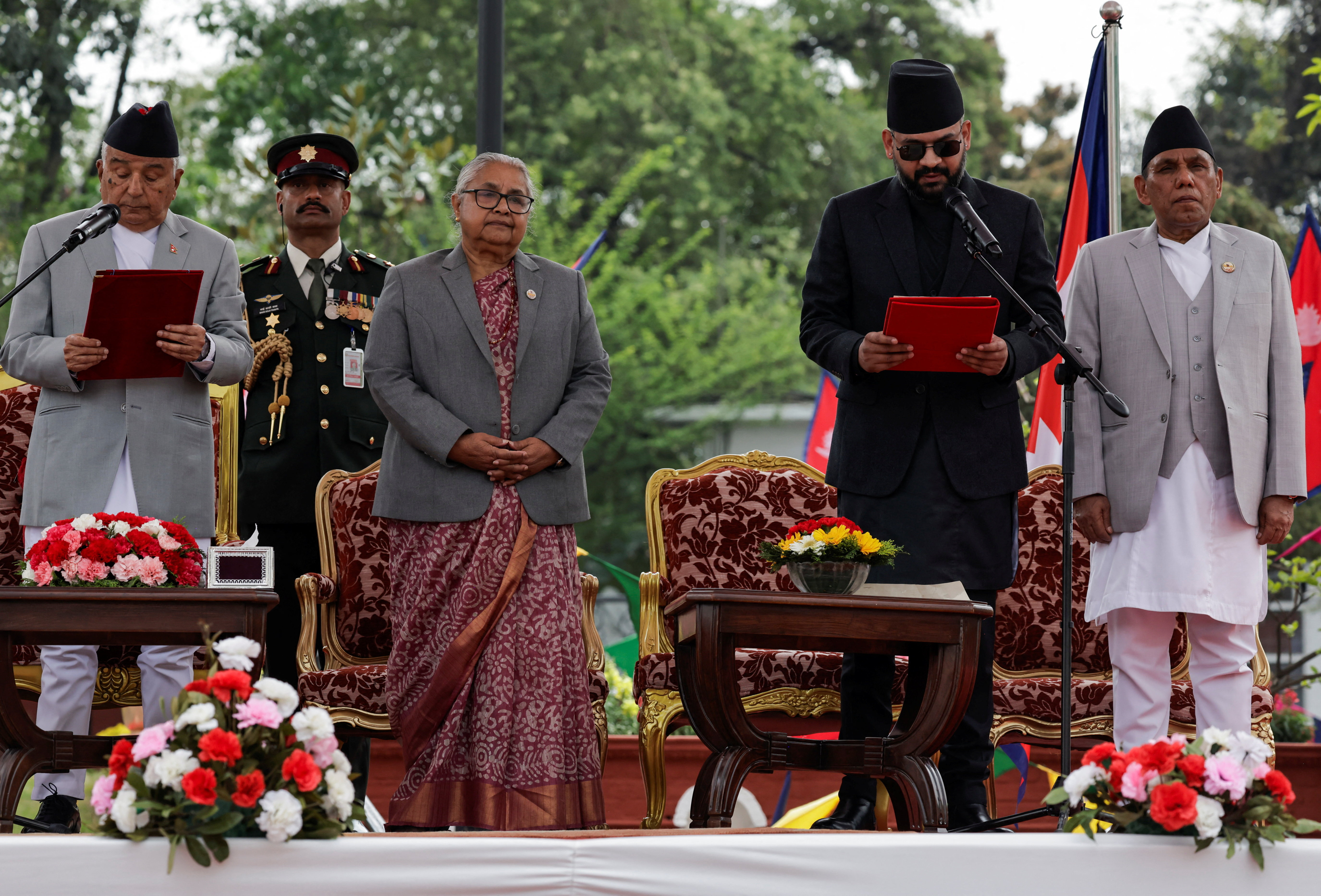 Rapper-turned-politician Balendra Shah takes the oath of office as Prime Minister of Nepal, in Kathmandu