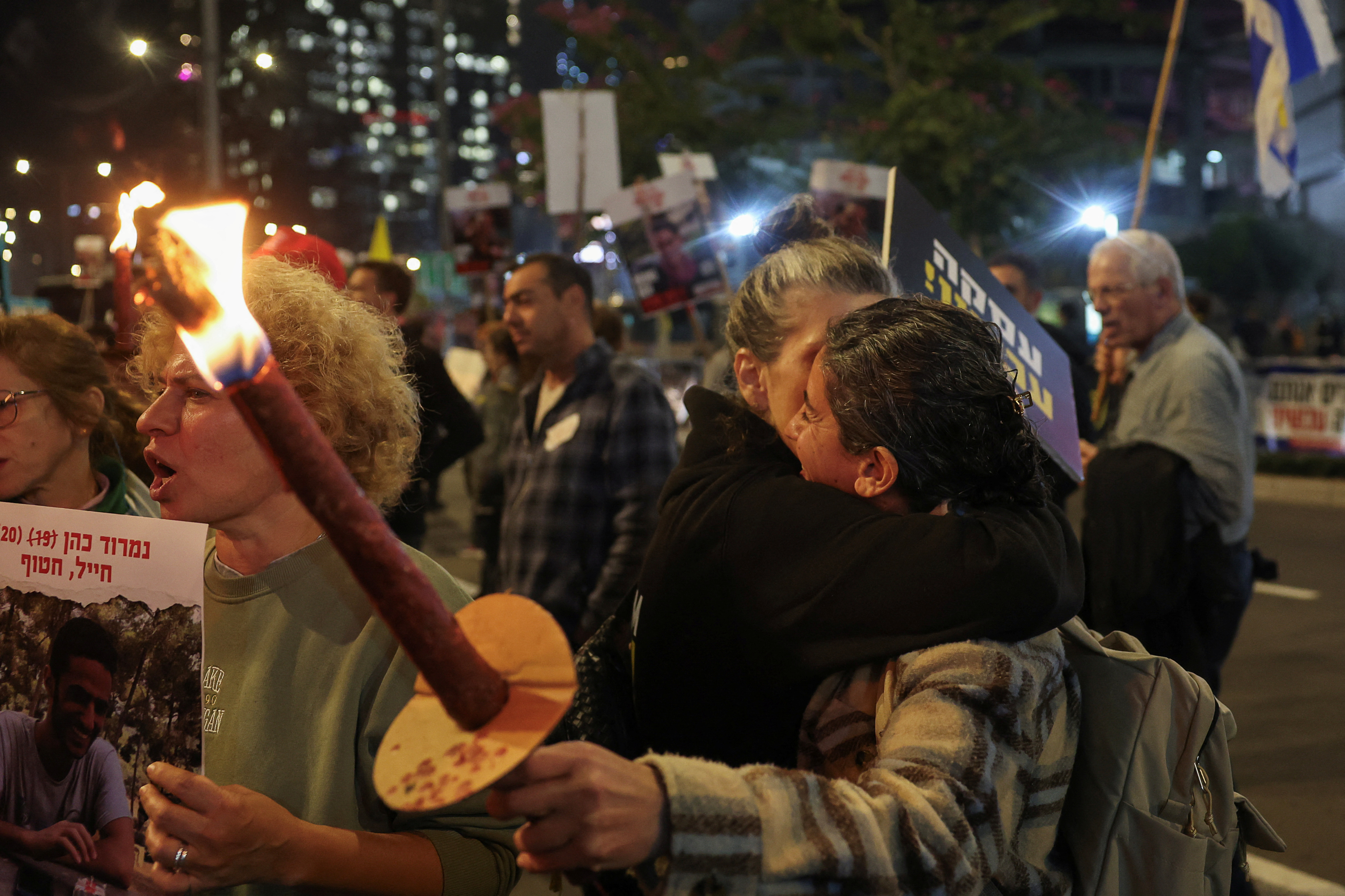Protest to demand a deal for the return of hostages, in Tel Aviv