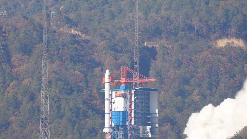 Long March-2C carrier rocket carrying a satellite called Einstein Probe takes off from the Xichang Satellite Launch Center