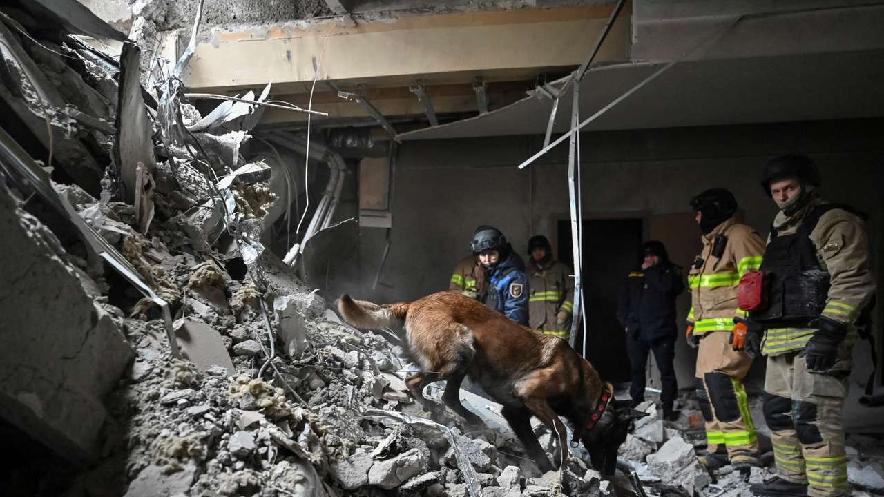 Aftermath of a Russian missile strike in Zaporizhzhia