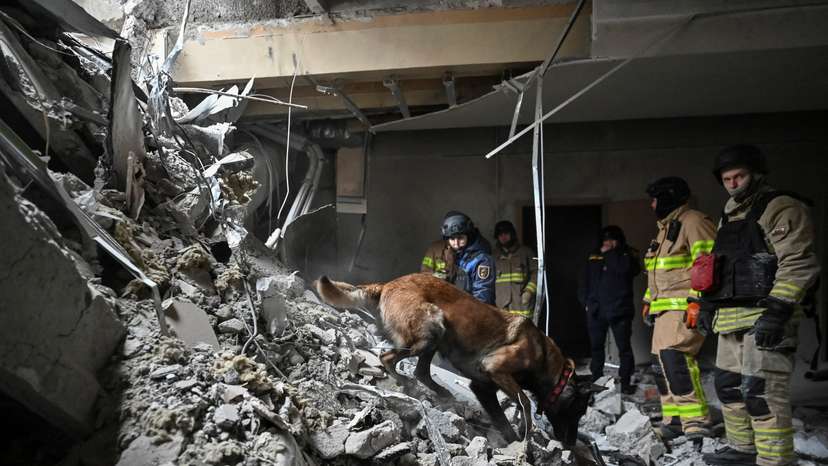 Aftermath of a Russian missile strike in Zaporizhzhia