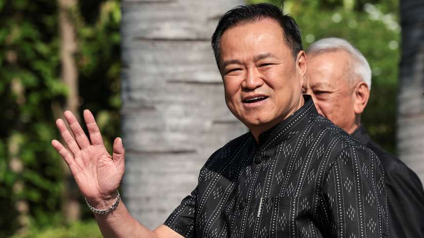 Thailand's caretaker PM Anutin Charnvirakul attends a cabinet meeting at the Government House after the party won the general election in Bangkok