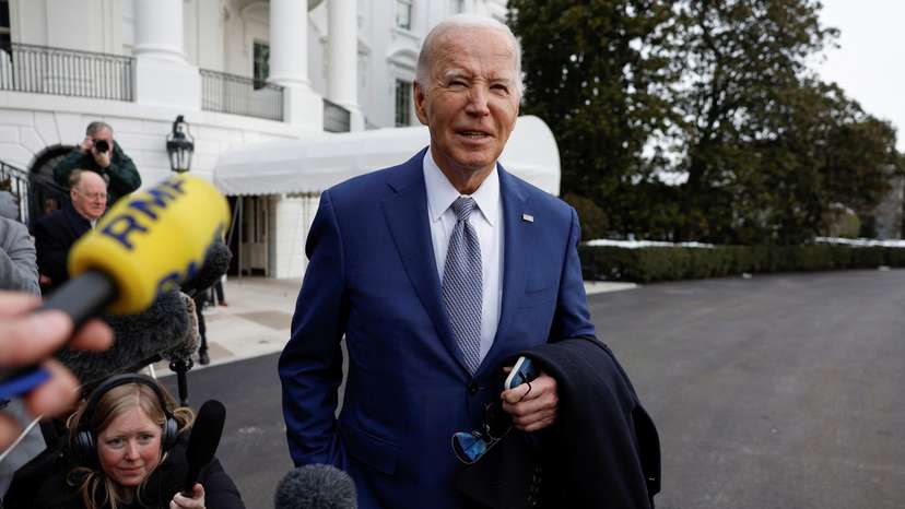 U.S. President Joe Biden departs the White House in Washington