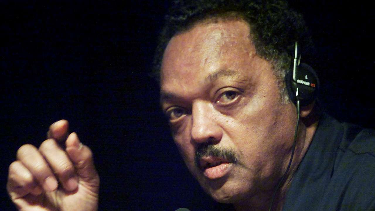 FILE PHOTO: Reverend Jesse Jackson addresses the World Conference Against Racism inDurban.