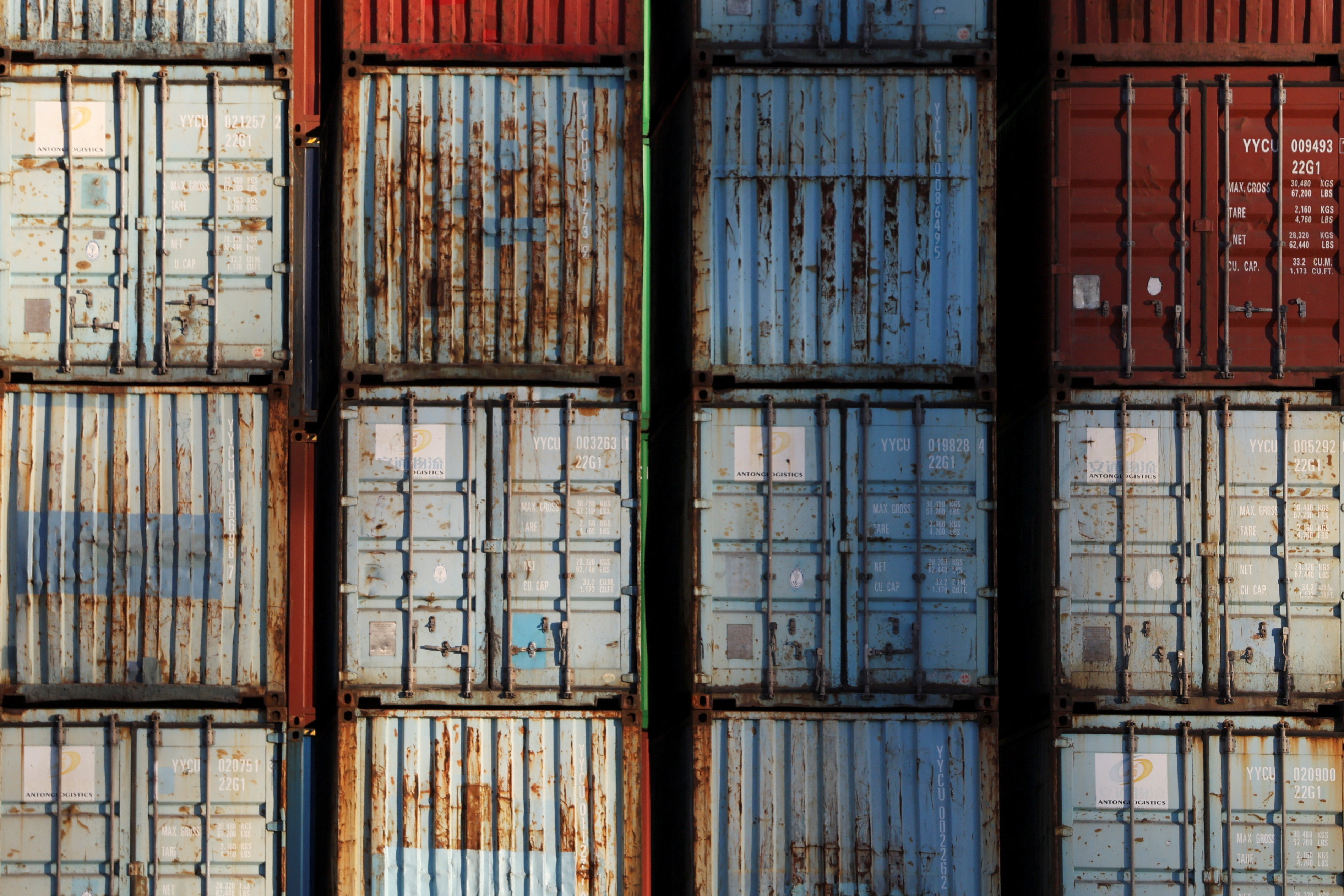 Containers at a port in Tianjin