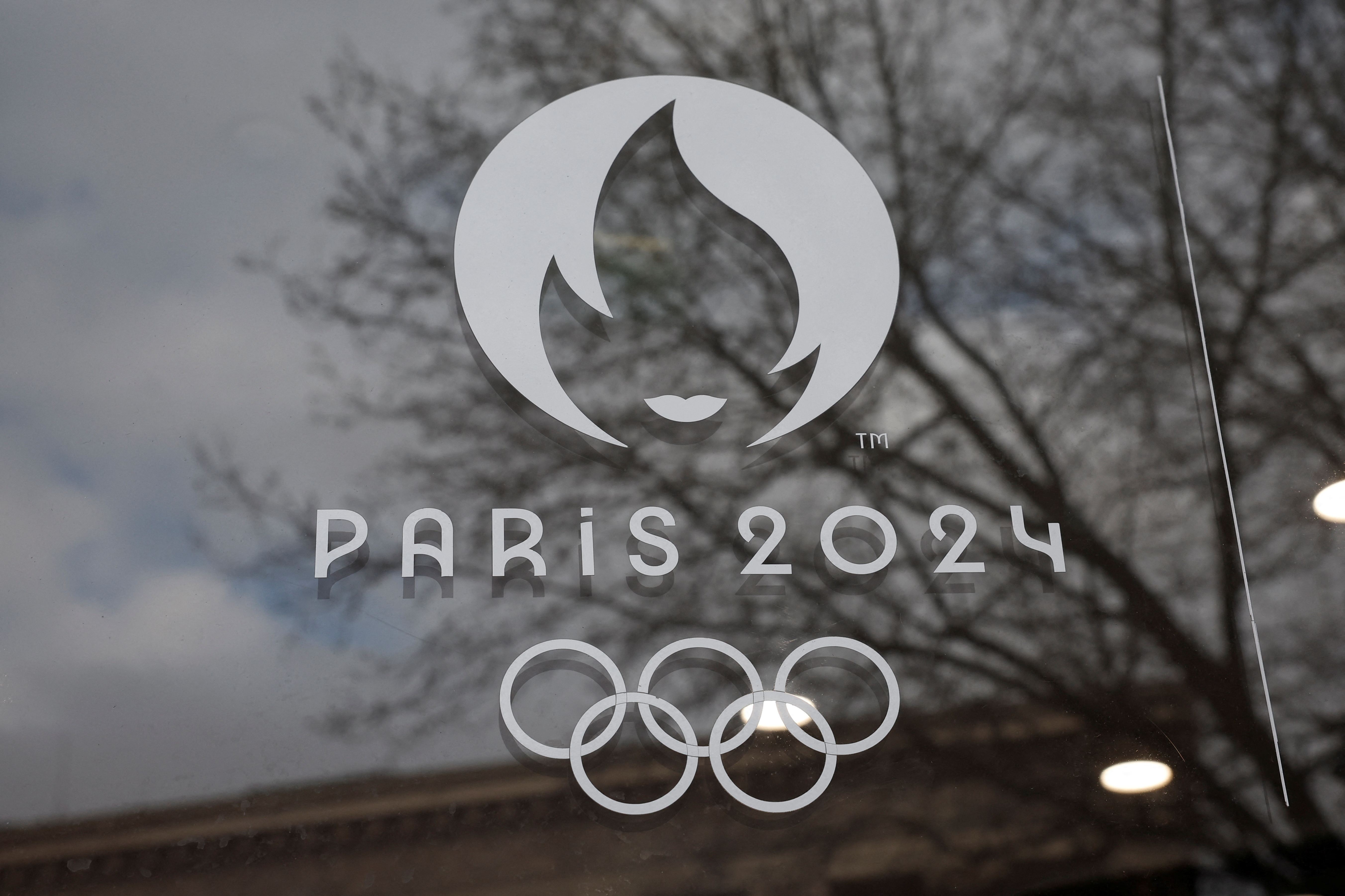 A view shows the logo of the Paris 2024 Olympic and Paralympic Games, in Paris