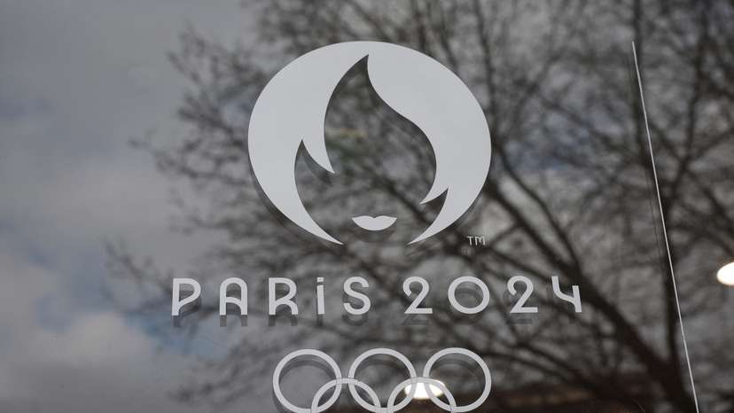 A view shows the logo of the Paris 2024 Olympic and Paralympic Games, in Paris