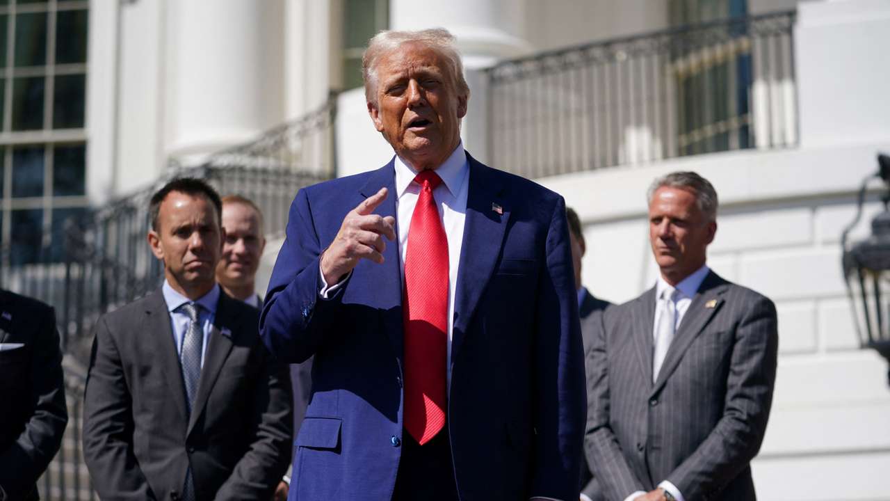 U.S. President Donald Trump holds an event with racing champions from NASCAR Cup Series, NTT IndyCar Series, and IMSA, at the White House