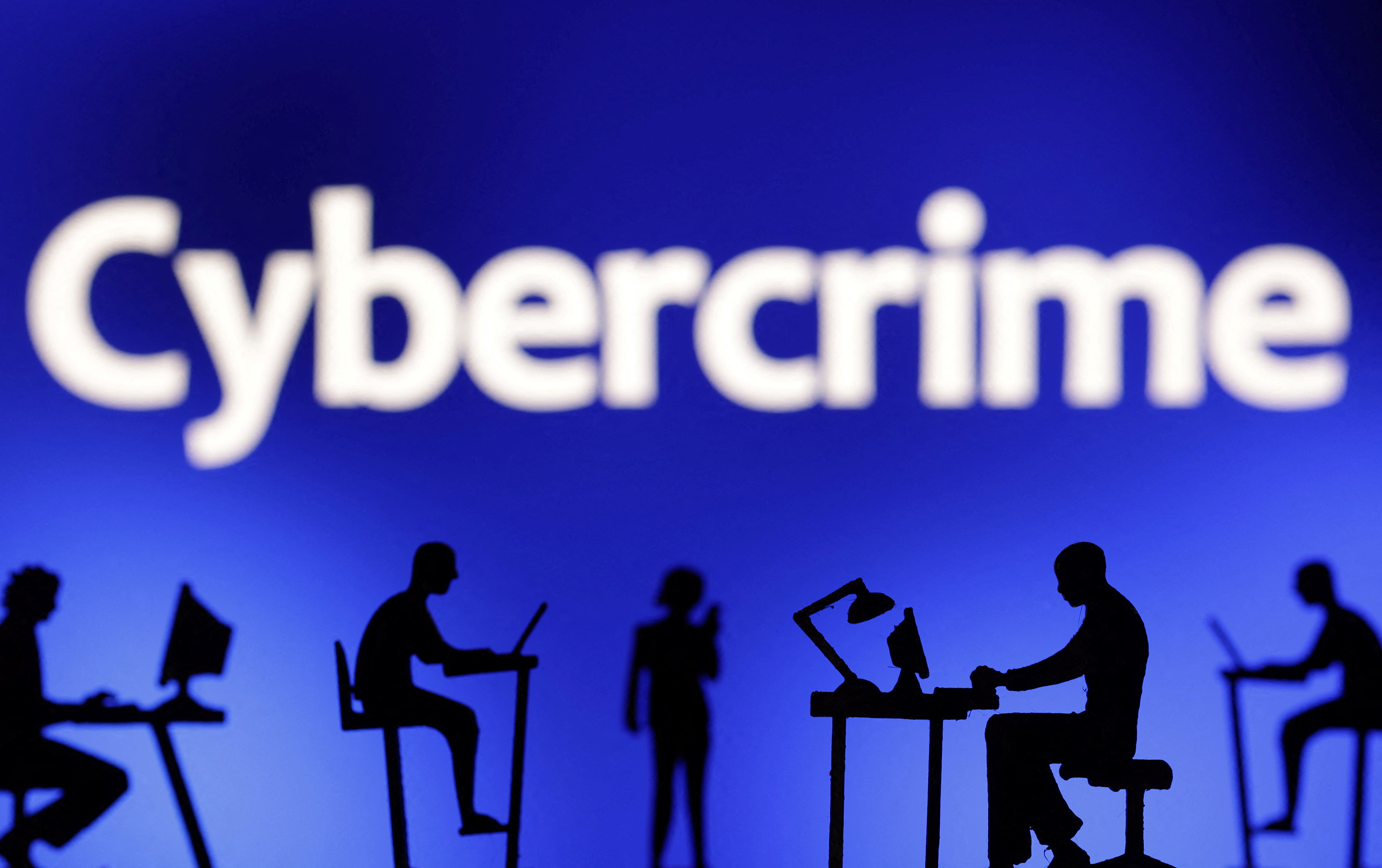 Illustration shows the word "Cybercrime"
