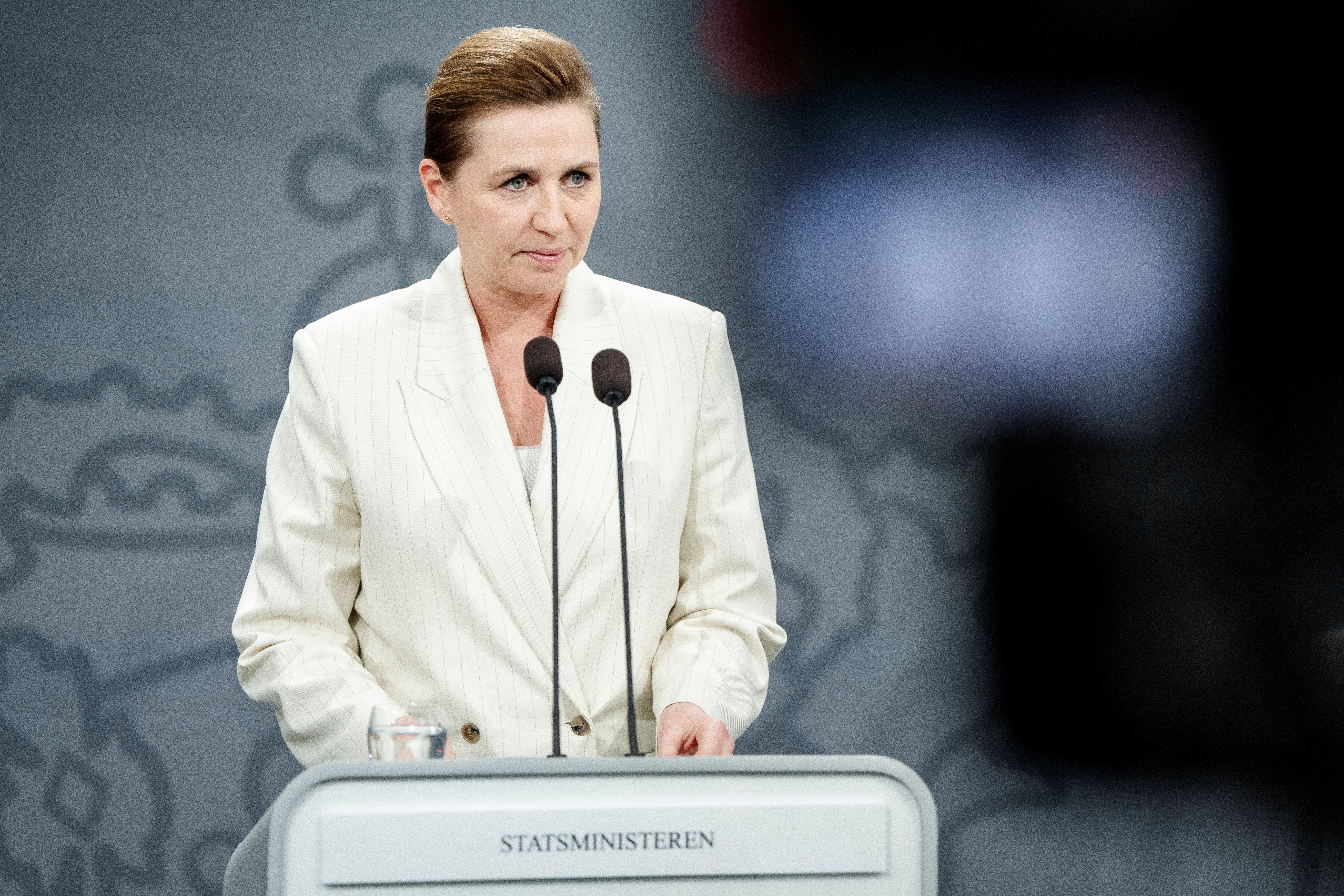Denmark's government holds a press conference in Copenhagen